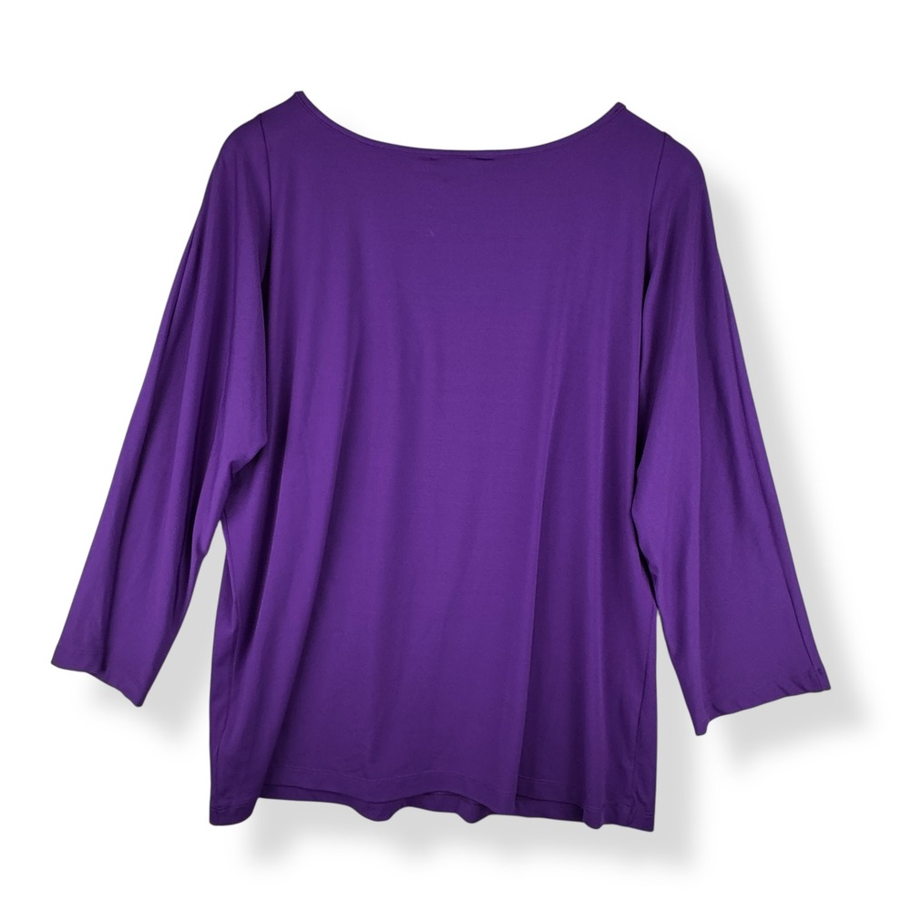 Bob Mackie Sequin Peacock Bird Top Womens Size Medium Purple Wearable Art NEW - Picture 2 of 8